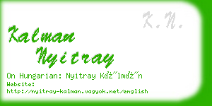 kalman nyitray business card